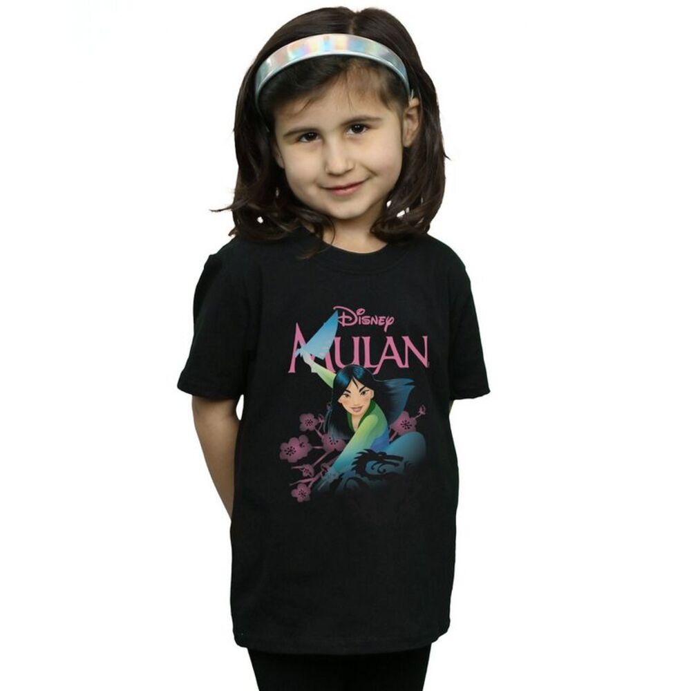 Mulan Girls My Own Hero Cotton T-Shirt / Black